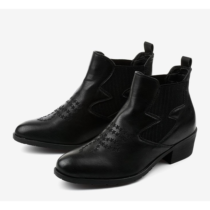 Botas vaqueras bajas negras de Fancyroot negro 2