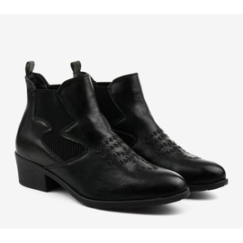 Botas vaqueras bajas negras de Fancyroot negro 3