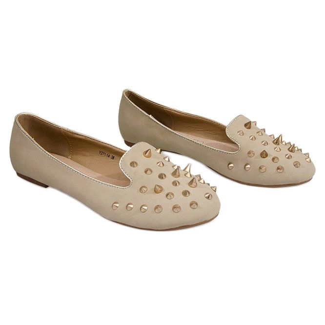 Bailarinas Con Tachuelas Y271 Puntas Beige 1 Bailarinas Con Tachuelas Y271 Puntas Beige 1