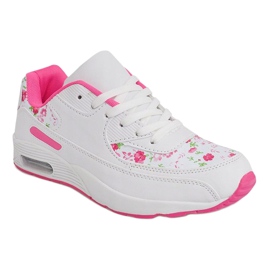 Zapatillas blancas Flowers XT-18 blanco rosa 1