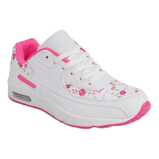 Zapatillas blancas Flowers XT-18 blanco rosa 1