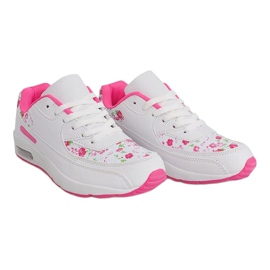Zapatillas blancas Flowers XT-18 blanco rosado 2