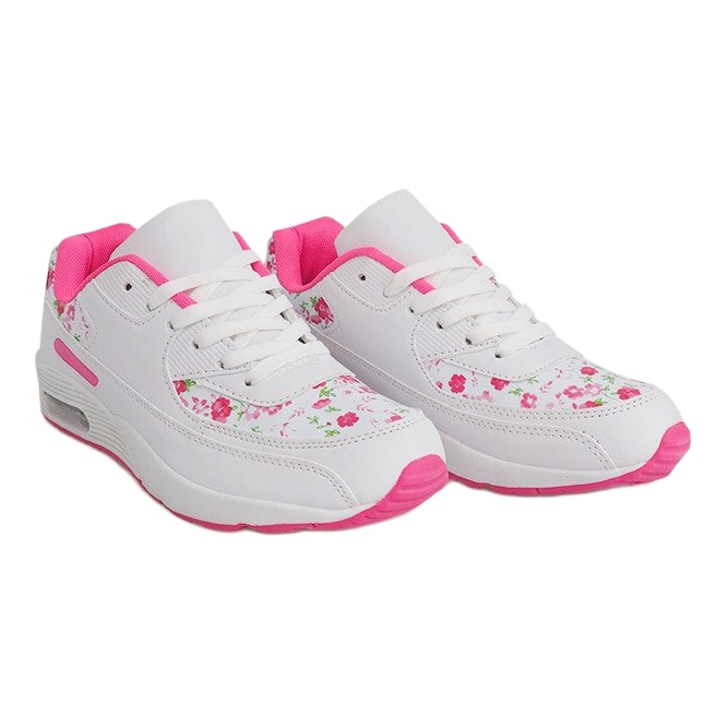 Zapatillas blancas Flowers XT-18 blanco rosa 2