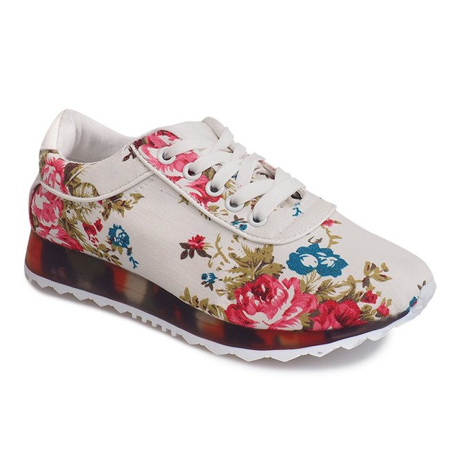 Zapatillas Deportivas Con Flores BL282 Blanco multicolor 2