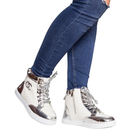 Deportivas Altas R17 Blanco plata 1 Deportivas Altas R17 Blanco plata 1