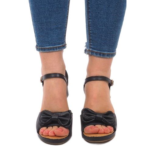 Sandalias Cuña WF-61 Negro 1