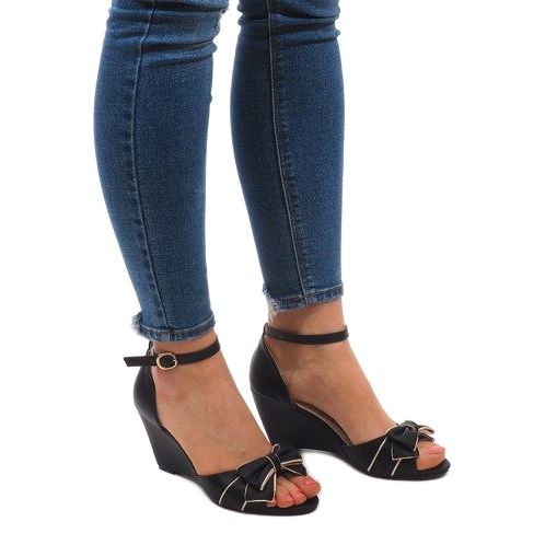 Sandalias Cuña F1-43 Negro 1