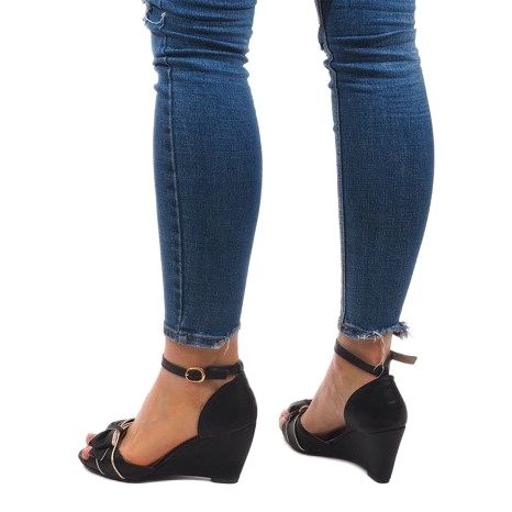 Sandalias Cuña F1-43 Negro 2