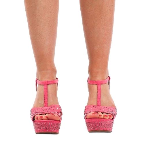 Sandalias Cuña F6078 Rosa 2