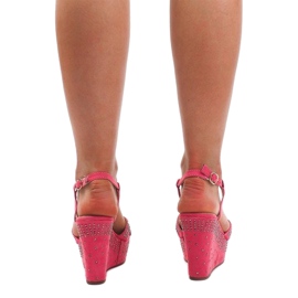 Sandalias Cuña F6078 Rosa 1