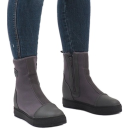 Botas grises con forro de piel BOK-1123 1