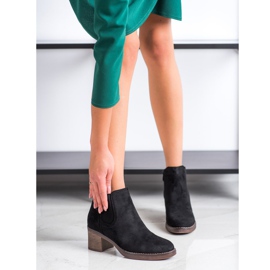 Seastar Botas de ante de tacón alto negro 3