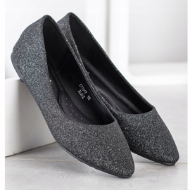 Seastar Bailarinas con purpurina negro plata 3