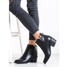 Kayla Cómodas botas de cuero ecológico negro 3