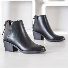 Kayla Cómodas botas de cuero ecológico negro 2