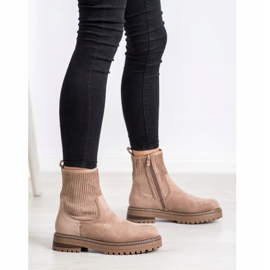 SHELOVET Botines a juego en la plataforma beige 4
