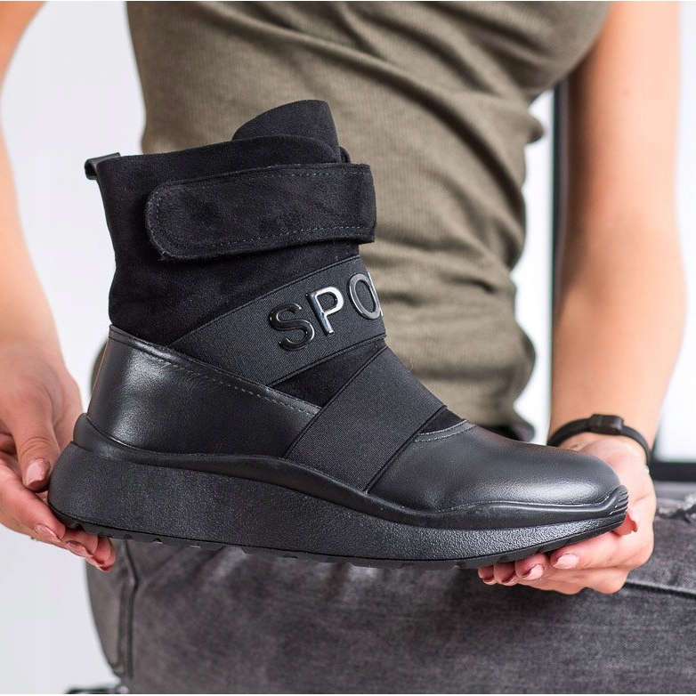 SHELOVET Botas deportivas cálidas negro 2