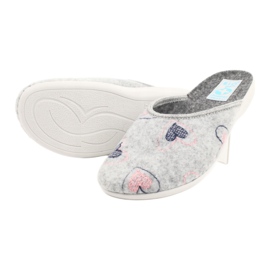 Pantuflas Fieltro Gris Corazones Adanex 19255 gris rosa 3