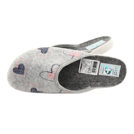 Pantuflas Fieltro Gris Corazones Adanex 19255 gris rosa 4