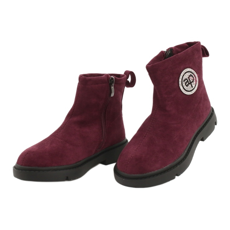 Apawwa Botas de Abrigo Infantil Burdeos Alvin negro rojo 4