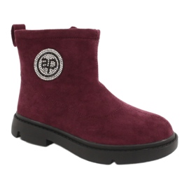 Apawwa Botas de Abrigo Infantil Burdeos Alvin negro rojo 2