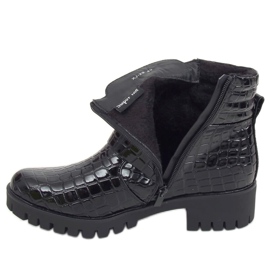 Botas de mujer en charol negro XJ-29 Black 4