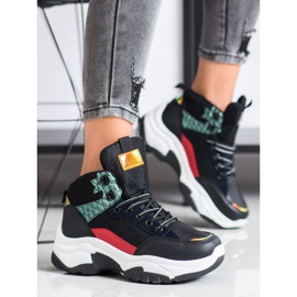 SHELOVET Zapatillas de colores negro multicolor 3