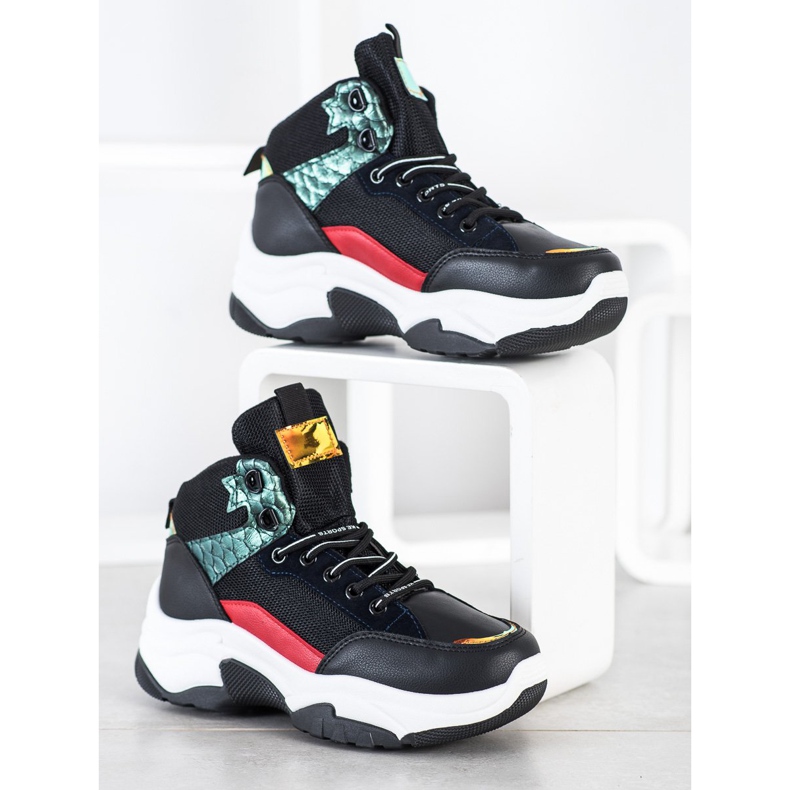 SHELOVET Zapatillas de colores negro multicolor 1