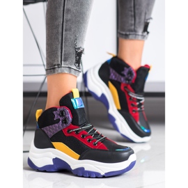 SHELOVET Zapatillas de colores negro multicolor 3