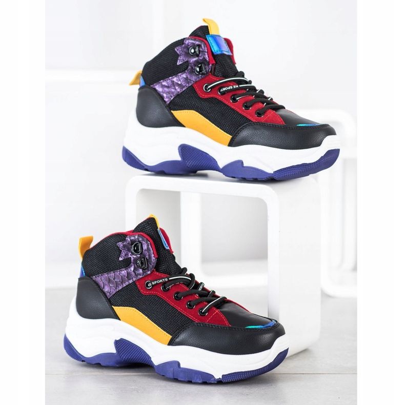 SHELOVET Zapatillas de colores negro multicolor 2