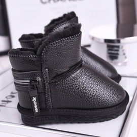Apawwa Botas de nieve cálidas negras para niños Let It Snow negro 1