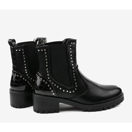 Botas negras con aislamiento de Haghill de cuero ecológico negro plata 3