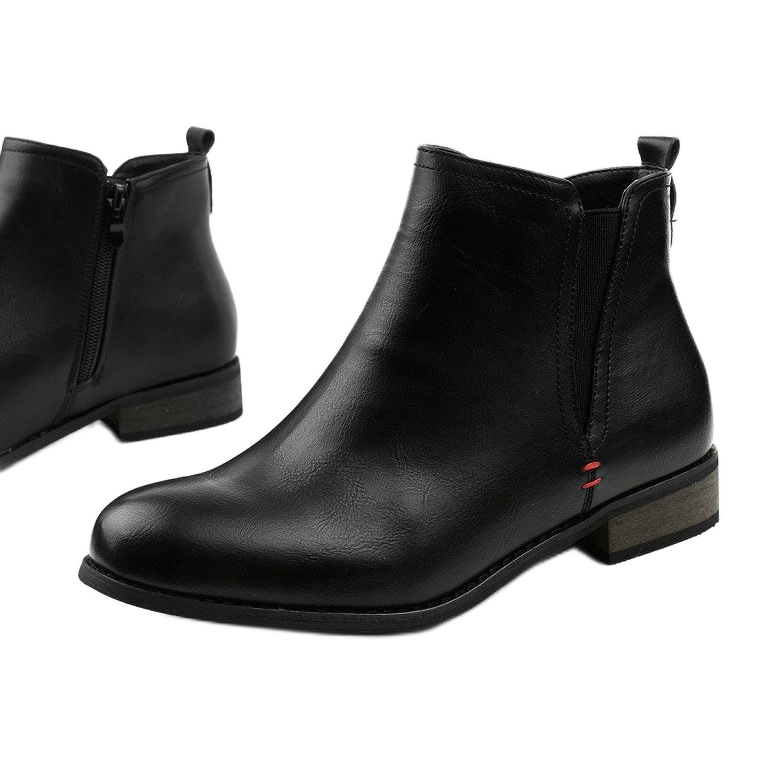 Botas negras aisladas con cremallera Simplegleam negro 1