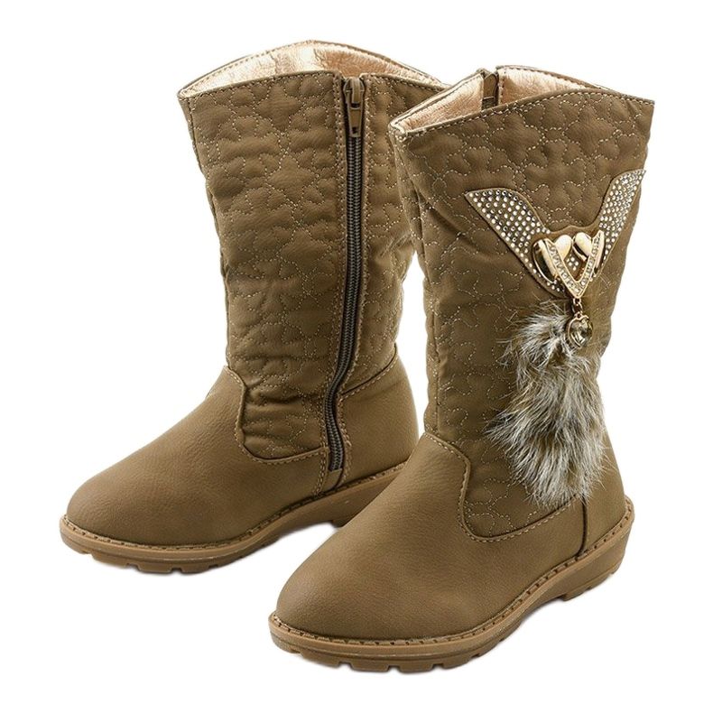 Botas térmicas infantiles Eilris para niñas beige caqui 2