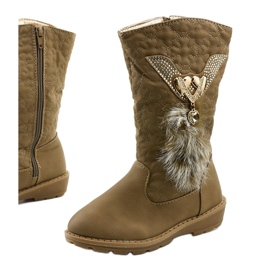 Botas térmicas infantiles Eilris para niñas beige caqui 1