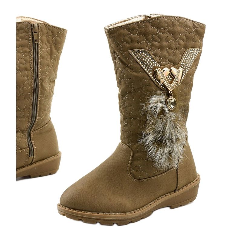 Botas térmicas infantiles Eilris para niñas beige caqui 1