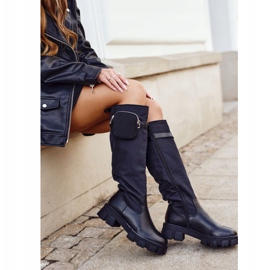 PS1 Botas de mujer Remy negras con riñon negro 1