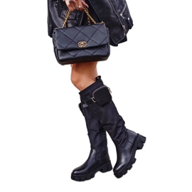 PS1 Botas de mujer Remy negras con riñon negro 2