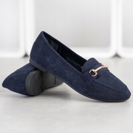 Bestelle Mocasines elegantes con adorno azul marino 1