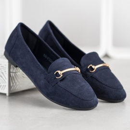 Bestelle Mocasines elegantes con adorno azul marino 2