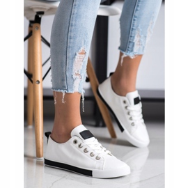 SHELOVET Zapatillas con inserciones negras blanco negro 3