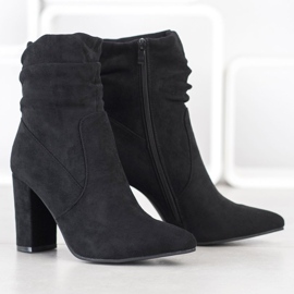 SHELOVET Botas negras con parte superior con volantes negro 3