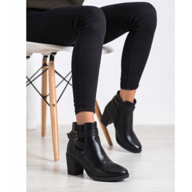 Queen Vivi Botas cómodas de tacón alto negro 4