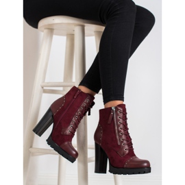 Kayla Botas de rock con tacones altos rojo 3