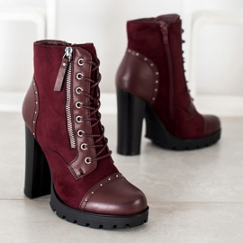 Kayla Botas de rock con tacones altos rojo 4