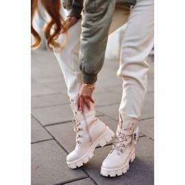 FS1 Botas De Mujer En La Plataforma Beige Cálido Seúl 12