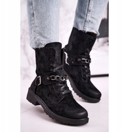Botas de trabajo negras de ante negro con cadena Augusta 2