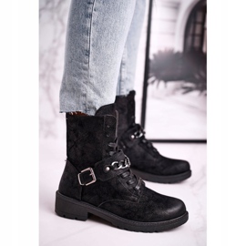 Botas de trabajo negras de ante negro con cadena Augusta 1