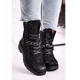 Botas de trabajo negras de ante negro con cadena Augusta 5