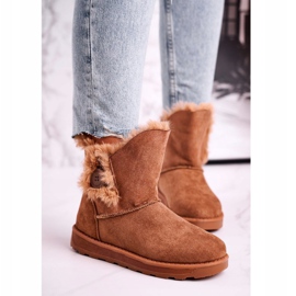 Botas de Gamuza con Botón de Piel Marrón 1